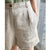 Linen Cotton Niche Wide-Leg High-Waist Casual Shorts - AhaAha