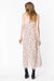 100% Mulberry Silk Print Stitching Lace Sexy Long Dress - AhaAha